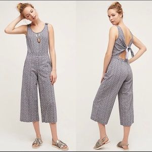 Anthropologie Elevenses Windward Tie Back Jumpsuit